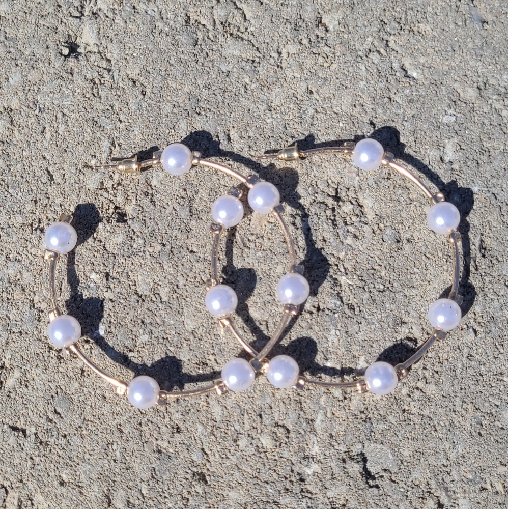 Hoop Pearl Earrings